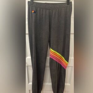 Aviator Nation Stripe Sweatpants Grey size Medium